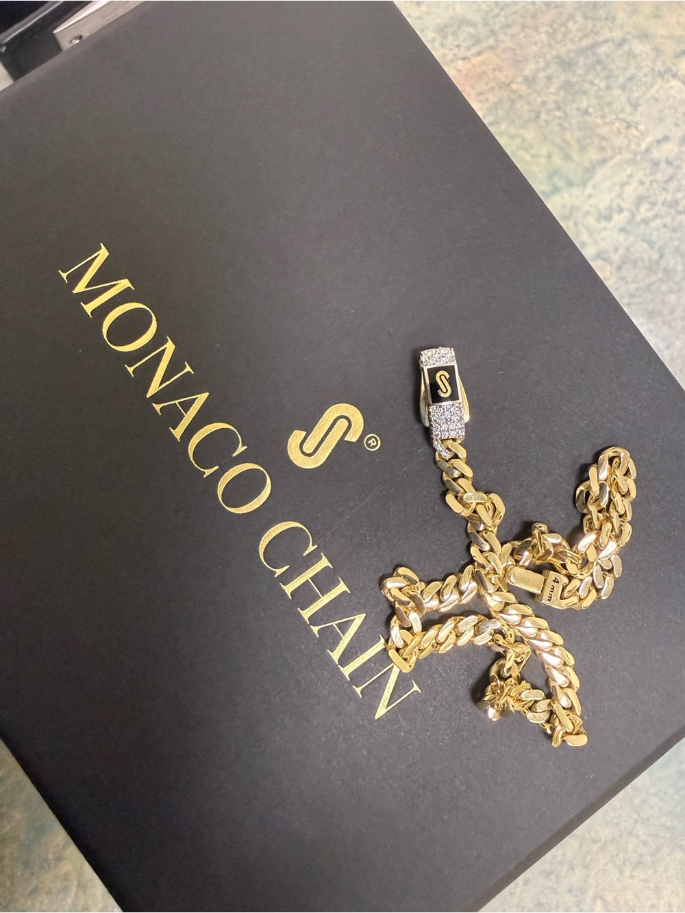 monaco Gold Chain Bracelet with Pavé-Accented Clasp